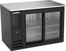 Beverage-Air - 48" Black Food Rated Back Bar w/ 2 Sliding Glass Doors - BB48HC-F-GS-B