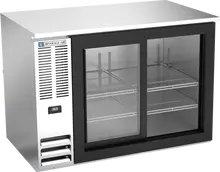 Beverage-Air - 48" Stainless Steel Food Rated Back Bar w/ 2 Sliding Glass Doors - BB48HC-F-GS-S