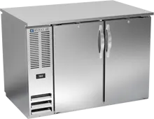 Beverage-Air - 48" Stainless Steel Food Rated Pass-Thru Back Bar Refrigerator w/ 4 Solid Swing Doors - BB48HC-F-PT-S