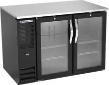 Beverage-Air - 48" Black Food Rated Back Bar Refrigerator w/ 2 Glass Swing Doors - BB48HC-FG-B