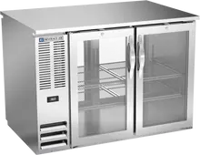 Beverage-Air - 48" Stainless Steel Food Rated Pass-Thru Back Bar Refrigerator w/ 4 Glass Swing Doors - BB48HC-FG-PT-S