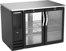 Beverage-Air - 48" Black Pass-Thru Back Bar Refrigerator w/ 4 Glass Swing Doors - BB48HC-G-PT-B