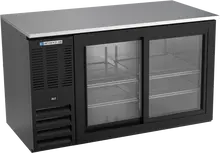 Beverage-Air - 58" Black Food Rated Back Bar Refrigerator w/ 2 Sliding Glass Doors - BB58HC-F-GS-B