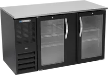 Beverage-Air - 58" Black Food Rated Back Bar Refrigerator w/ 2 Swing Glass Doors - BB58HC-FG-B