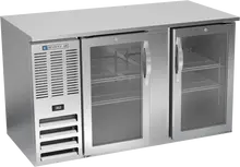 Beverage-Air - 58" Stainless Steel Food Rated Back Bar Refrigerator w/ 2 Swing Glass Doors - BB58HC-FG-S