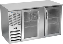 Beverage-Air - 58" Stainless Steel Back Bar Refrigerator w/ 2 Glass Swing Doors - BB58HC-G-S