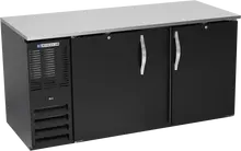 Beverage-Air - 68" Black Food Rated Back Bar Refrigerator w/ 2 Solid Swing Doors - BB68HC-F-B