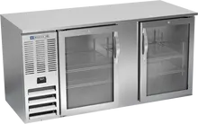Beverage-Air - 68" Stainless Steel Food Rated Back Bar Refrigerator w/ 2 Swing Glass Doors - BB68HC-FG-S