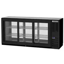 Beverage-Air - 72" Black Food Rated Pass-Thru Back Bar Refrigerator w/ 6 Sliding Glass Doors - BB72HC-1-GS-F-PT-B