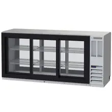 Beverage-Air - 72" Stainless Steel Food Rated Pass-Thru Back Bar Refrigerator w/ 6 Sliding Glass Doors - BB72HC-1-GS-F-PT-S