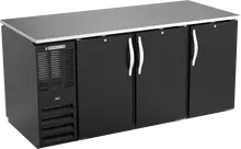 Beverage-Air - 72" Black Food Rated Pass-Thru Back Bar Refrigerator w/ 6 Solid Swing Doors - BB72HC-F-PT-B