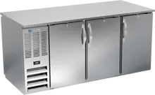 Beverage-Air - 72" Stainless Steel Food Rated Pass-Thru Back Bar Refrigerator w/ 6 Solid Swing Doors - BB72HC-F-PT-S