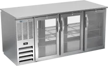 Beverage-Air - 72" Stainless Steel Food Rated Pass-Thru Back Bar Refrigerator w/ 6 Glass Swing Doors - BB72HC-FG-PT-S