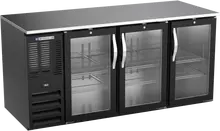 Beverage-Air - 72" Black Back Bar Refrigerator w/ 3 Glass Swing Doors - BB72HC-G-B