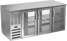 Beverage-Air - 72" Stainless Steel Pass-Thru Back Bar Refrigerator w/ 6 Glass Swing Doors - BB72HC-G-PT-S