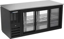 Beverage-Air - 72" Black Pass-Thru Back Bar Refrigerator w/ 6 Sliding Glass Doors - BB72HC-GS-PT-B