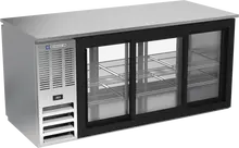 Beverage-Air - 72" Stainless Steel Pass-Thru Back Bar Refrigerator w/ 6 Sliding Glass Doors - BB72HC-GS-PT-S