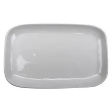 G.E.T - Arctic Mill 12" x 7.5" White Irregular Rectangular Platter (12 Per Case) - CS-117-AM-W