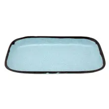 G.E.T - Pottery Market Matte 12" x 7.5" Speckled Grayish Blue Rectangular Dinner Plate (12 Per Case) - CS-1170-GBL