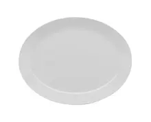 G.E.T - Settlement 10" x 7.75" American White Oval Coupe Platter (12 Per Case) - OP-1080-AW