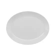 G.E.T - Settlement 12" x 9.5" American White Oval Coupe Platter (12 Per Case) - OP-1300-AW