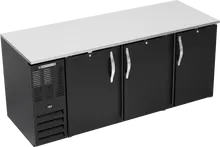 Beverage-Air - 78" Black Food Rated Back Bar Refrigerator w/ 3 Solid Swing Doors - BB78HC-F-B