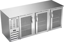 Beverage-Air - 78" Stainless Steel Food Rated Back Bar Refrigerator w/ 3 Swing Glass Doors - BB78HC-FG-S