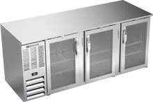 Beverage-Air - 78" Stainless Steel Back Bar w/ 3 Glass Swing Doors - BB78HC-G-S