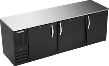 Beverage-Air - 94" Black Back Bar Refrigerator w/ 3 Solid Swing Doors - BB94HC-B
