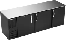 Beverage-Air - 94" Black Food Rated Back Bar Refrigerator w/ 3 Solid Swing Doors - BB94HC-F-B