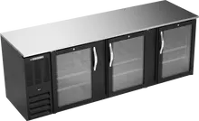 Beverage-Air - 94" Black Food Rated Back Bar Refrigerator w/ 3 Swing Glass Doors - BB94HC-FG-B