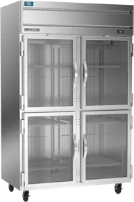 Beverage-Air - 52" Cross Temp Stainless Steel Refrigerator/Freezer w/ 4 Glass Swing Half Doors - CT2HC-1HG