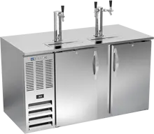 Beverage-Air - 58" Stainless Steel Two Tower Kegerator w/ 3 Taps - DD58HC-S