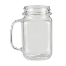 G.E.T - Specialty Drinkware 16 oz Plastic Mason Jar W/ Handle (24 Per Case) - MAS-3-CL