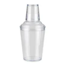 G.E.T - Specialty Drinkware 17.5 oz Clear SAN Plastic 3 Piece Shaker Set (24 Per Case) - SH-175-1-CL