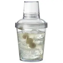 G.E.T - Specialty Drinkware 20 oz Clear SAN Plastic 3 Piece Shaker Set W/ Screw-on Top (24 Per Case) - SH-176-1-CL