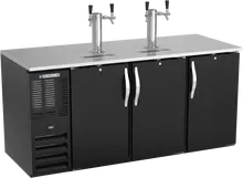 Beverage-Air - 72" Black 4 Tap Kegerator w/ 3 Solid Swing Doors - DD72HC-B