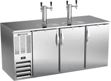Beverage-Air - 72" Stainless Steel 4 Tap Kegerator w/ 3 Solid Swing Doors - DD72HC-S