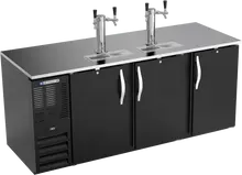 Beverage-Air - 78" Black 4 Tap Kegerator w/ 3 Solid Swing Doors - DD78HC-B