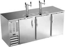 Beverage-Air - 78" Stainless Steel 4 Tap Kegerator w/ 3 Solid Swing Doors - DD78HC-S