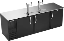 Beverage-Air - 94" Black 4 Tap Kegerator w/ 3 Solid Swing Doors - DD94HC-B