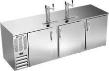 Beverage-Air - 94" Stainless Steel 4 Tap Kegerator w/ 3 Solid Swing Doors - DD94HC-S