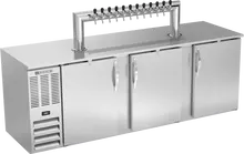 Beverage-Air - 94" Stainless Steel 12 Tap Kegerator w/ 3 Solid Swing Doors - DD94HC-S-12T