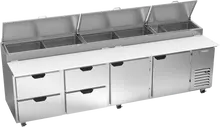 Beverage-Air - 119" Pizza Prep Table w/ 2 Doors & 4 Drawers - DPD119HC-4