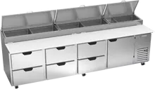 Beverage-Air - 119" Pizza Prep Table w/ 1 Door & 6 Drawers - DPD119HC-6