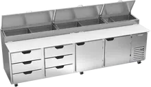 Beverage-Air - 119" Pizza Prep Table w/ 2 Doors & 6 Drawers - DPD119HC-6T