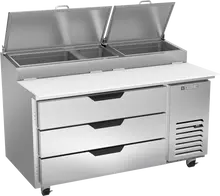 Beverage-Air - 60" Pizza Prep Table w/ 3 Drawers - DPD60HC-3