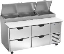 Beverage-Air - 67" Pizza Prep Table w/ 4 Drawers - DPD67HC-4