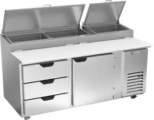 Beverage-Air - 72" Pizza Prep Table w/ 1 Door & 3 Drawers - DPD72HC-3