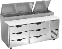 Beverage-Air - 72" Pizza Prep Table w/ 6 Drawers - DPD72HC-6